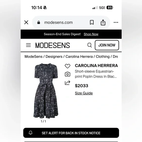 Carolina Herrera Equestrian Print Poplin Fit & Flare Dress  Small Horse Print - Picture 9 of 13